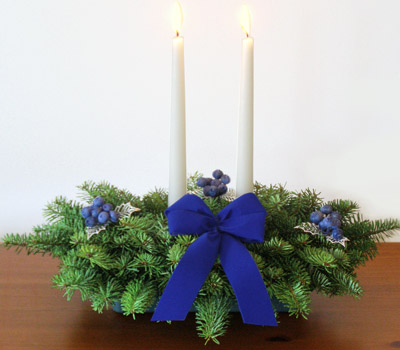 Balsam Christmas Centerpiece: Blueberry Balsam Centerpiece